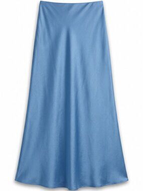 L*Space‎ Blue Satin Maxi Skirt NWT Size L